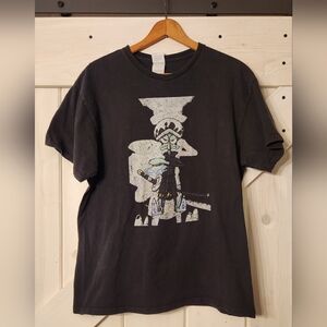 Vintage Squidward Short Sleeve Shirt. Size L. Black. Squidward Samurai.